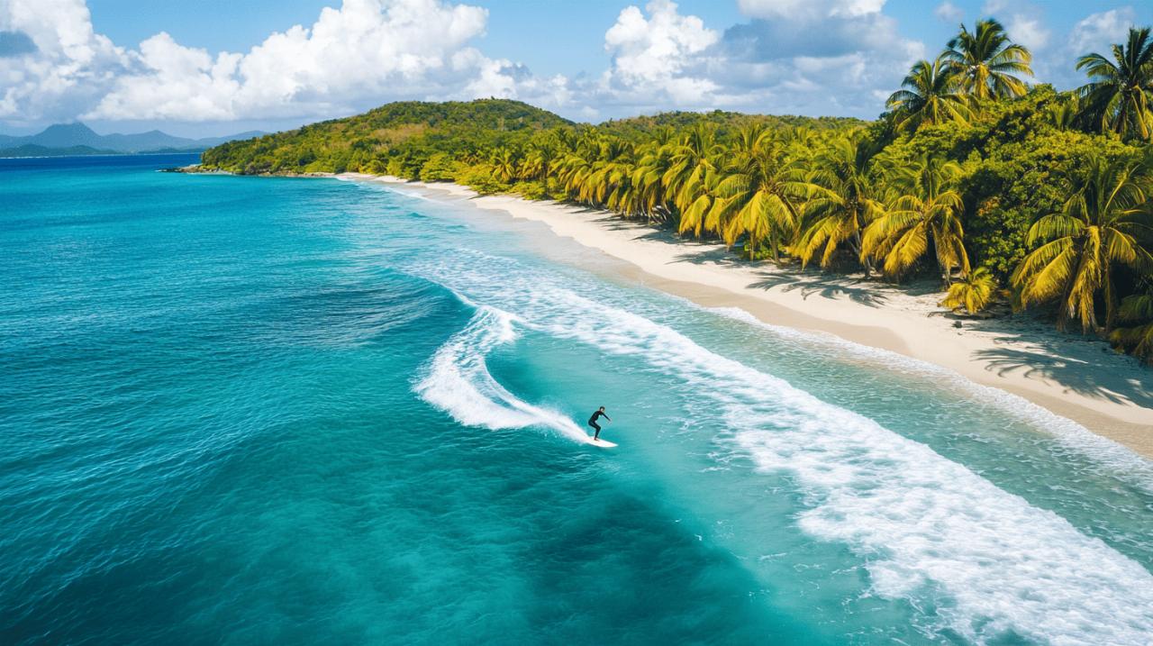 Surf en Guadeloupe 2025 : Guide des Conditions Ideales par Saison